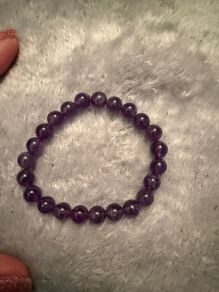 Amethyst Purple Beaded Stretch Bracelet - Classic Gemstone Style